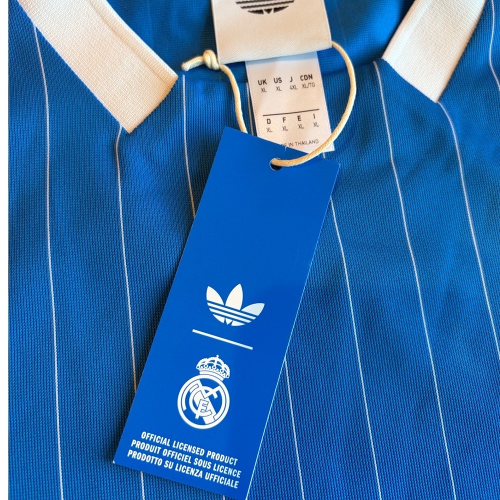 Adidas Originals Real Madrid Icon Jersey Mens XL Blue Pinstripe JN3060 NWT - Picture 5 of 8